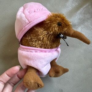 Kiwi & Friends Baby Kiwi in Egg Pink Plush Bird Toy